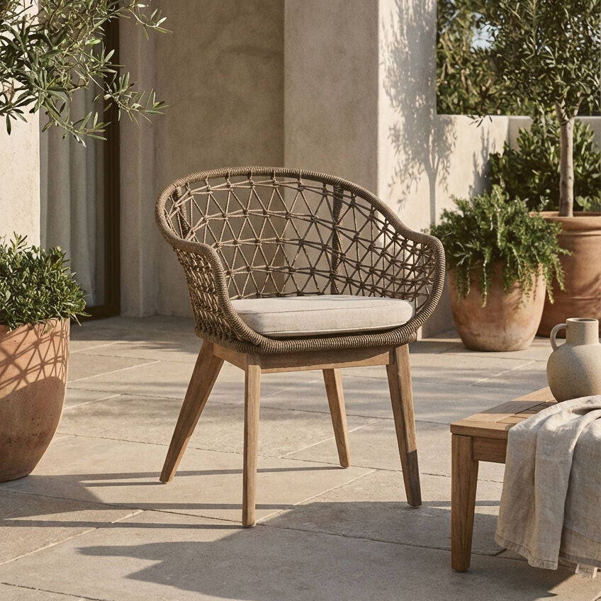 Opus Grey Woven Rope Chair with Cushion