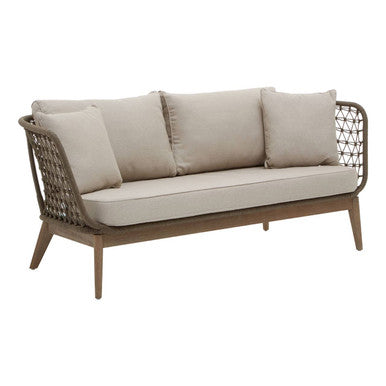Opus Grey Woven Rope 3 Seater Sofa with Scatter Cushions
