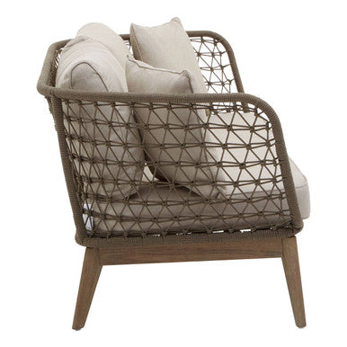 Opus Grey Woven Rope 3 Seater Sofa with Scatter Cushions