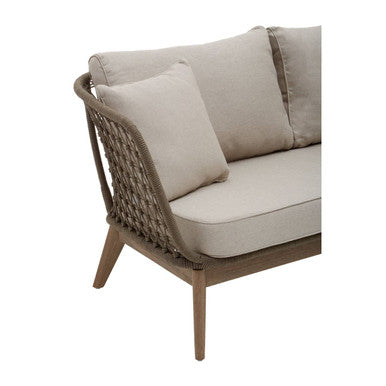 Opus Grey Woven Rope 3 Seater Sofa with Scatter Cushions