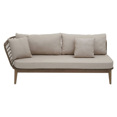 Opus Grey Woven Rope Chaise Longue with Cushions