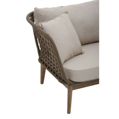 Opus Grey Woven Rope Chaise Longue with Cushions