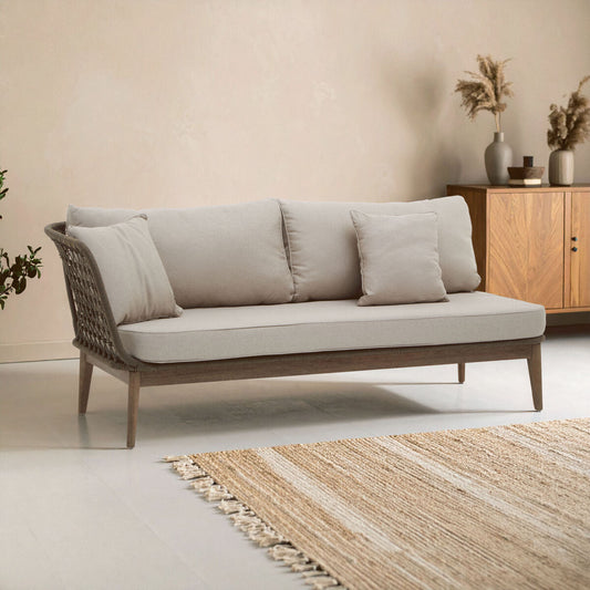 Opus Grey Woven Rope Chaise Longue with Cushions