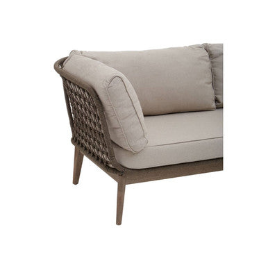 Opus Grey Linen and Woven Rope 3 Seater Sofa with Cushions