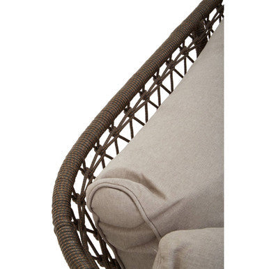 Opus Grey Linen and Woven Rope 3 Seater Sofa with Cushions
