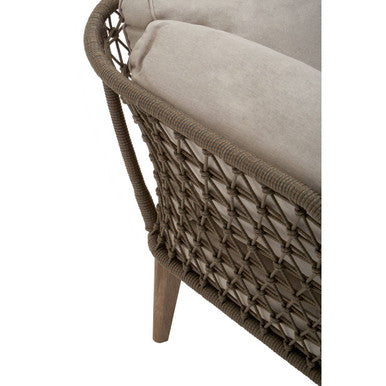 Opus Grey Linen and Woven Rope 3 Seater Sofa with Cushions