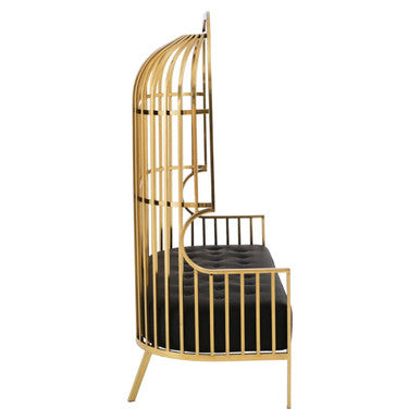 Eliza Gold Finish Dome Cage Two Seater Sofa