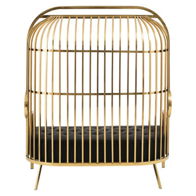 Eliza Gold Finish Dome Cage Two Seater Sofa