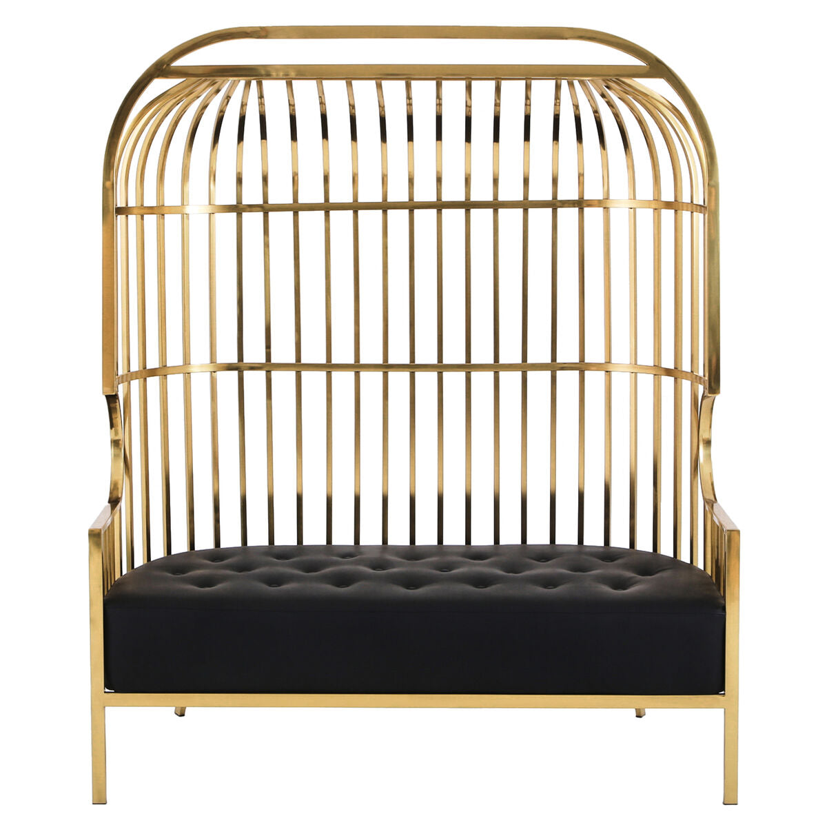 Eliza Gold Finish Dome Cage Two Seater Sofa