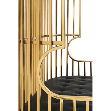 Eliza Gold Finish Dome Cage Two Seater Sofa