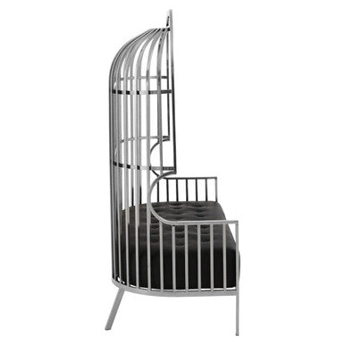 Eliza Silver Finish Dome Cage Two Seater Sofa