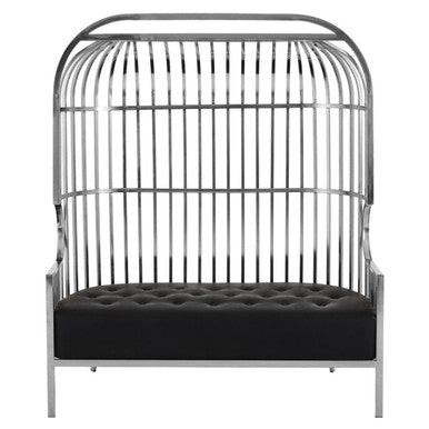 Eliza Silver Finish Dome Cage Two Seater Sofa