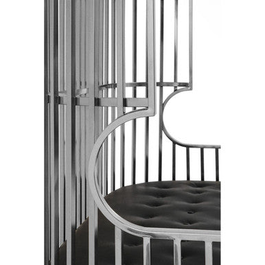 Eliza Silver Finish Dome Cage Two Seater Sofa