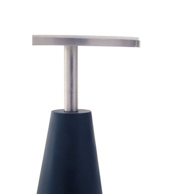 Templar White Marble Round Side Table with Black Metal Base