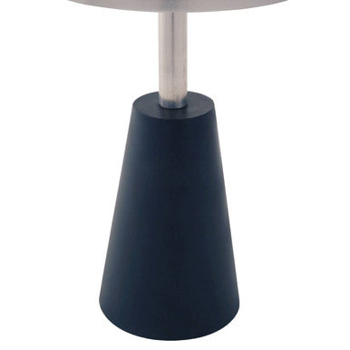 Templar White Marble Round Side Table with Black Metal Base