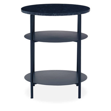 Templar Black Marble 3 Tier Round Side Table