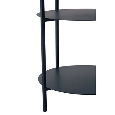 Templar Black Marble 3 Tier Round Side Table