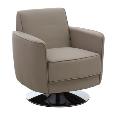 Wester Mink Leather Effect Swivel Chair