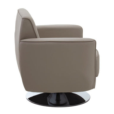 Wester Mink Leather Effect Swivel Chair