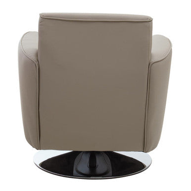 Wester Mink Leather Effect Swivel Chair