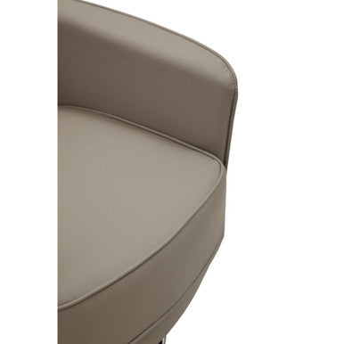 Wester Mink Leather Effect Swivel Chair