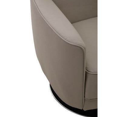 Wester Mink Leather Effect Swivel Chair