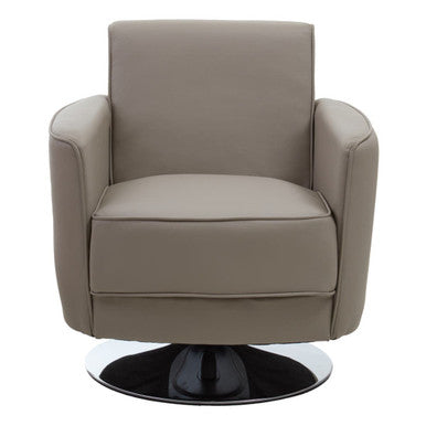 Wester Mink Leather Effect Swivel Chair