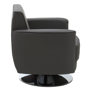 Wester Grey Leather Effect Swivel Chair