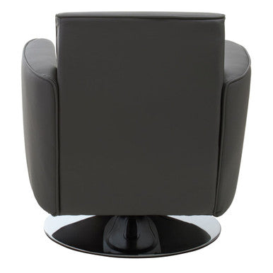 Wester Grey Leather Effect Swivel Chair