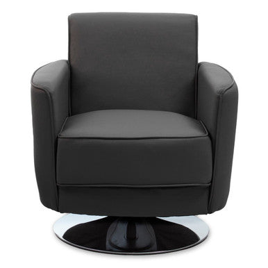 Wester Grey Leather Effect Swivel Chair
