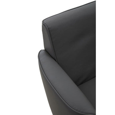 Wester Grey Leather Effect Swivel Chair