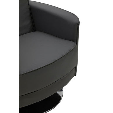 Wester Grey Leather Effect Swivel Chair