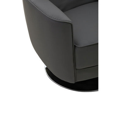 Wester Grey Leather Effect Swivel Chair