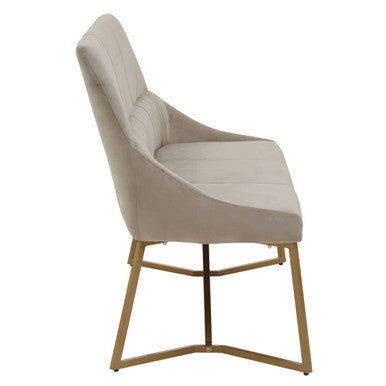Vieste Mink Velvet Bench with Tufted Back