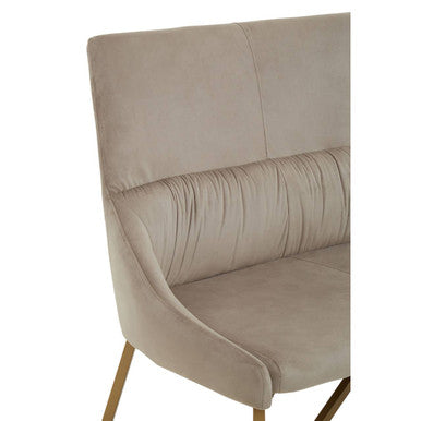 Vieste Mink Velvet Bench with Tufted Back