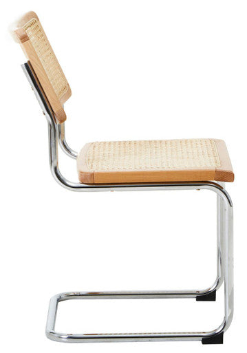 Cebu Natural Rattan Dining Chair with Silver Finish Frame