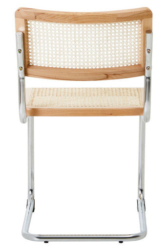 Cebu Natural Rattan Dining Chair with Silver Finish Frame
