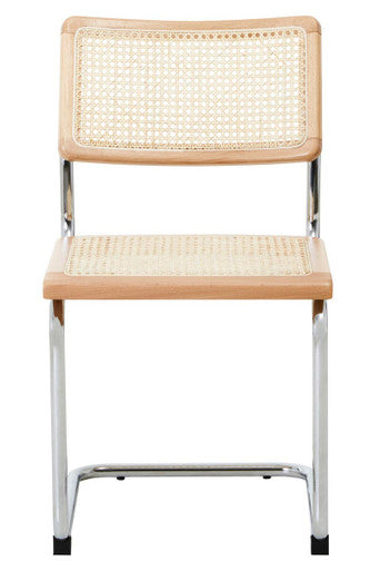 Cebu Natural Rattan Dining Chair with Silver Finish Frame