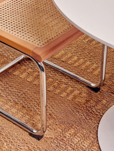 Cebu Natural Rattan Dining Chair with Silver Finish Frame