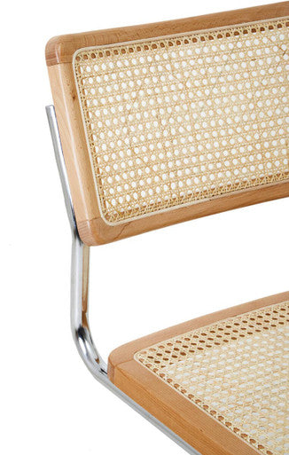 Cebu Natural Rattan Dining Chair with Silver Finish Frame