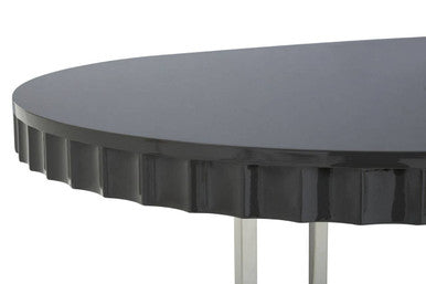 Genoa Grey High Gloss Finish Oval Dining Table