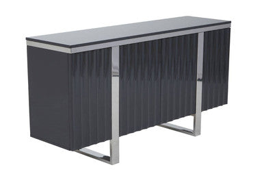 Genoa Grey High Gloss Finish 4 Door Sideboard