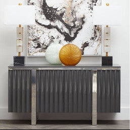 Genoa Grey High Gloss Finish 4 Door Sideboard