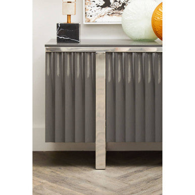 Genoa Grey High Gloss Finish 4 Door Sideboard
