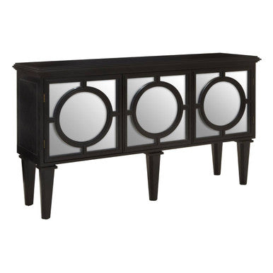 Telese Black Finish Mirrored Sideboard