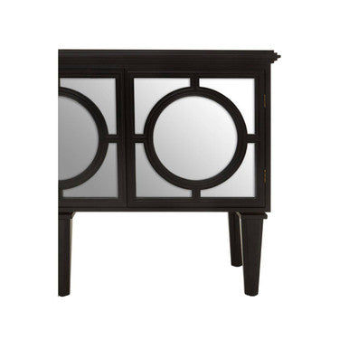 Telese Black Finish Mirrored Sideboard