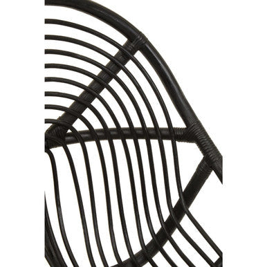 Manado Black Rattan and Teak Wood Chair
