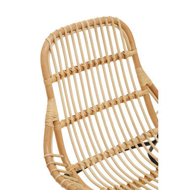 Manado Natural Rattan Lounge Chair with Black Finish Legs