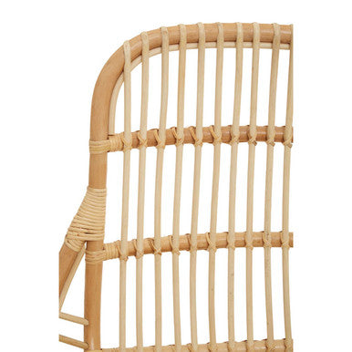 Manado Natural Rattan Lounge Chair with Black Finish Legs