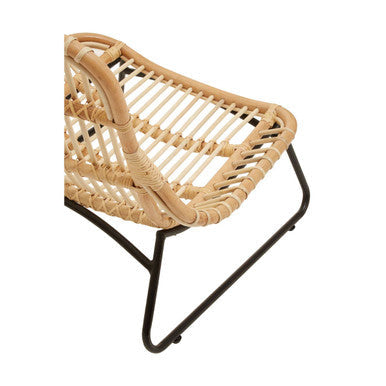 Manado Natural Rattan Lounge Chair with Black Finish Legs
